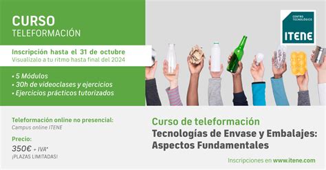 Página de inscripción para Curso teleformación Tecnologías de Envase