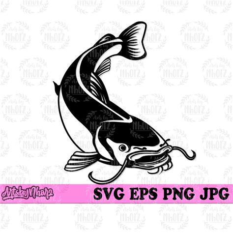 Catfish Svg Catfish Clipart Catfish Cutfile Fishing Shirt Svg Cat