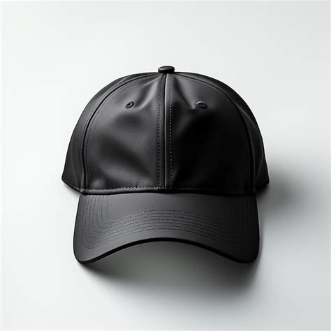 premium ai image  photo black cap front view isolated