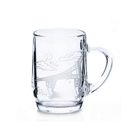 Chip And Dale In Paris Glass Mug By Arribas And Disneyland