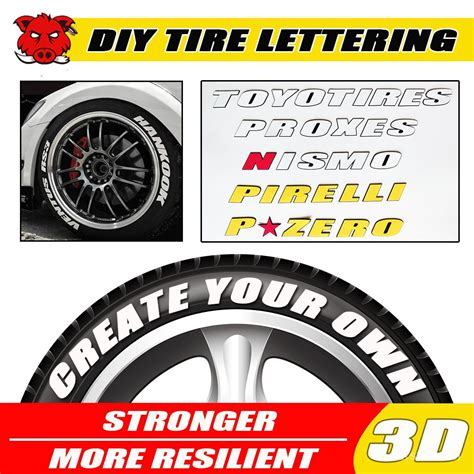 27cm Car Tyre Lettering Stickers Pvc Letterring Kit Diy Tire Decals