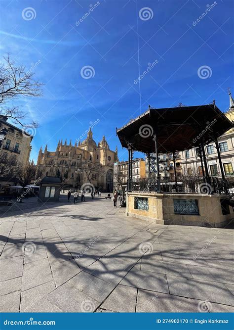 Traditional Spanish Architecture In The Plaza Mayor Segovia Spain