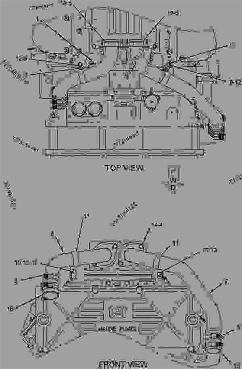 2433391 Lines Group Auxiliary Sea Water Engine Marine Caterpillar C32 C32 Marine Engine