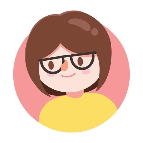 Avatar Female With Glasses Cute Cartoon Vector Illustration 13319220