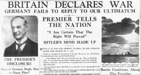 The British Newspaper Archive Blog Britain Declares War On Germany