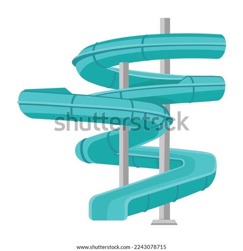 Screw Slide Realistic Waterpark Pool Aquapark Stock Vector Royalty