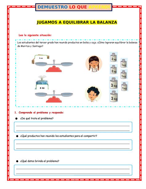 2 Martes A Ficha Jugamos A Equilibrar La Balanza Jugamos A