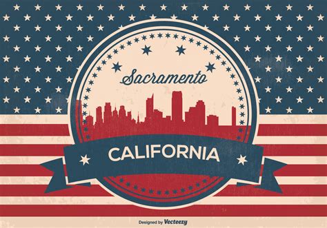 Retro Style Sacramento Skyline Illustration - Download Free Vector Art, Stock Graphics & Images