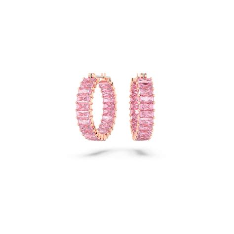 Achat Boucles D Oreilles Cr Oles Swarovski Matrix En M Tal Dor Rose Et