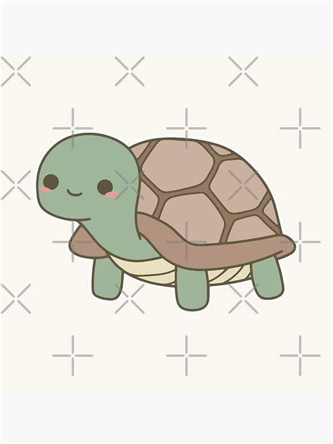 Cute Turtle Kawaii Art Print For Sale By Animster Redbubble