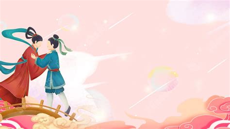 Fondo Chica Rosa Tanabata Qixi Festival Día De San Valentín Para Power Point Y Diapositivas