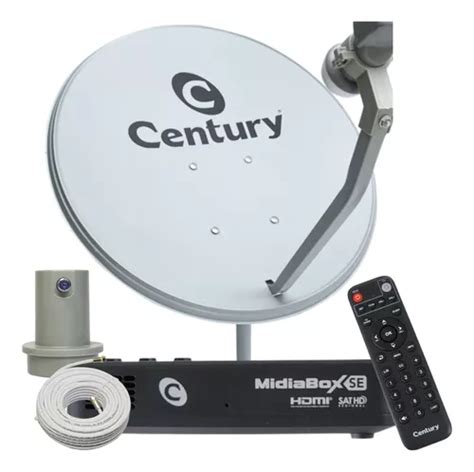 Kit Receptor Digital Century Midiabox Antena Lnbf Ku Cabo