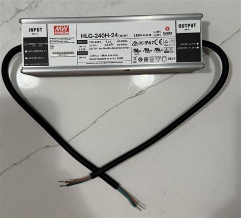 Mean Well HLG 240H 24B AC DC Single Output LED Driver Silver For Sale