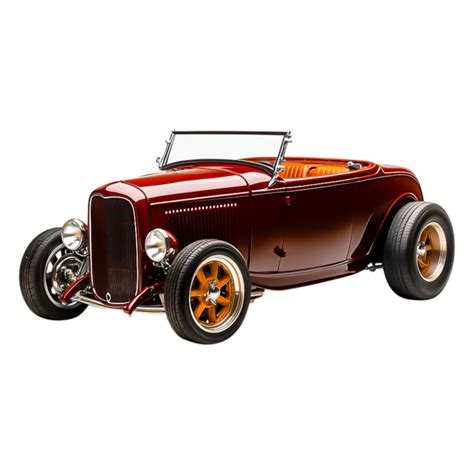 Classic Red Hot Rod With Custom Wheels And Stylish Interior PNG