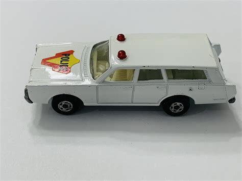 Lesney Matchbox Superfast Mercury Police Car Dark Red Lights