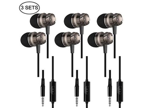 3 Packs Earbud Headphones With Remote Microphone In Ear Earphone Stereo Sound Noise Isolating