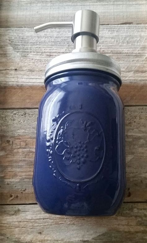 Navy Blue Glass Soap Dispenser Glass Designs