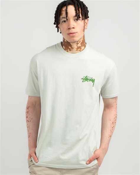 Shop Stussy Rabbit Hole T Shirt In Pigment Washed White Fast Shipping