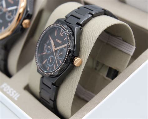 New Authentic Fossil Evanston Chronograph His Her Black Women S Bq