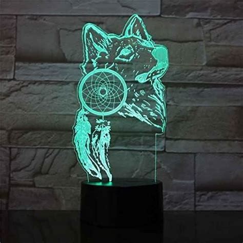 Lampe Led Loup Animal Créatifveilleuse 3d Pour Enfant Bébélampe De