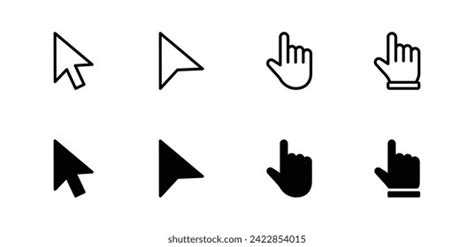 Cursors Icons Click Set Cursors Icon Stock Vector Royalty Free