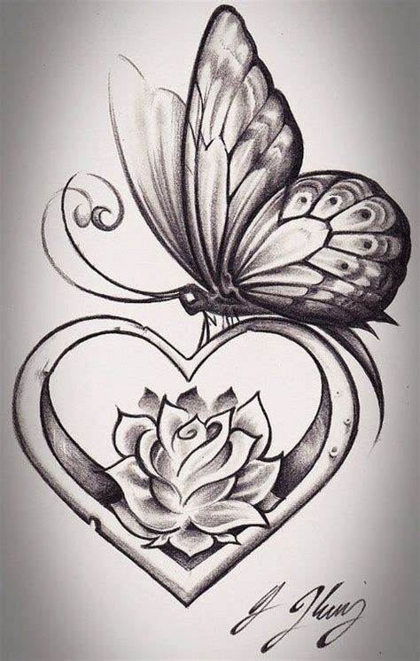 Rose And Butterfly Drawing at PaintingValley.com | Explore collection ...