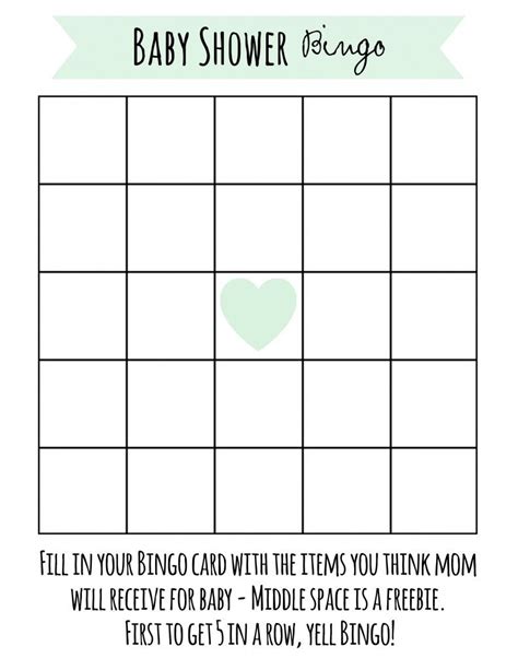 Free Printable Blank Baby Shower Bingo Cards Pdf - Printable Bingo Cards