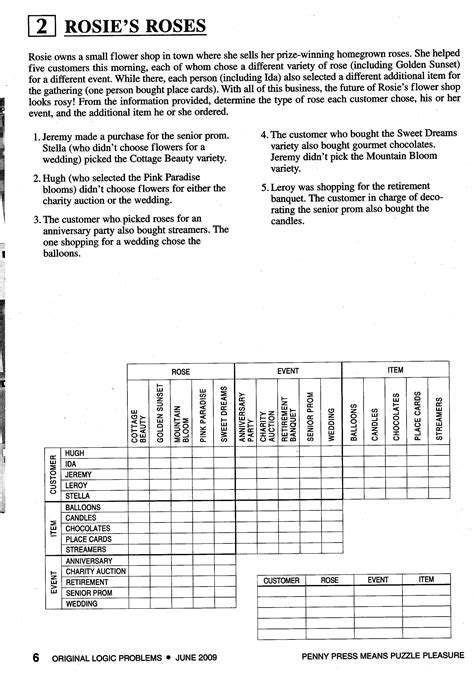 Logic Puzzles Printable Pdf