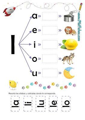 Fichas para trabajar las sílabas la le li lo lu Activities Easter