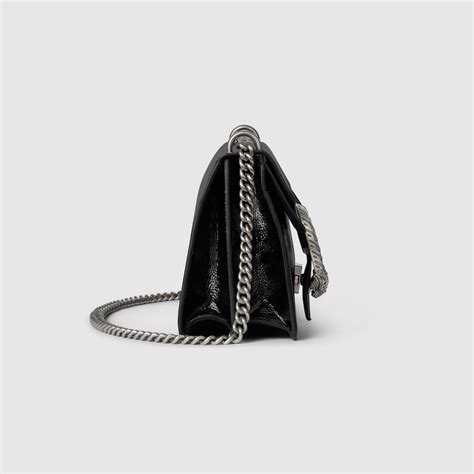 Sac Paule Dionysus Petite Taille En Cuir Verni Noir Gucci Fr