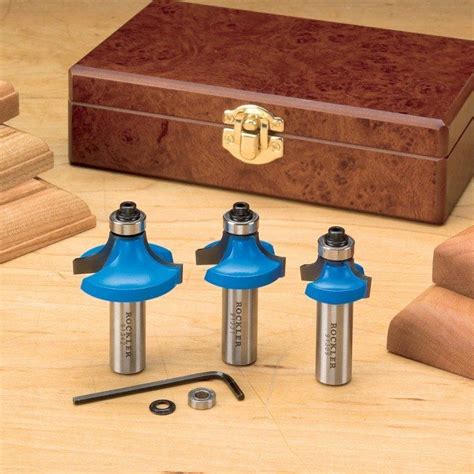 Rockler 3 Pc Roundoverbeading Router Bit Set 12 Shank Woodworking