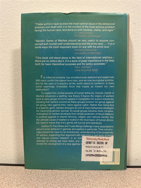 Shaw & Wong (1989). Genetic seeds of warfare: Evolution, nationalism