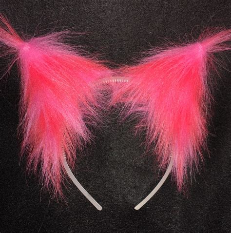 Pink Cat Ears And Tail 12 SET Combo Clip On Or Elastic Etsy