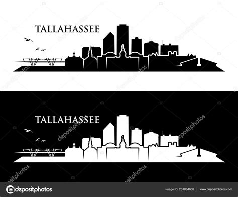 Tallahassee City Skyline Buildings Vector Posters Stock Vector Image By