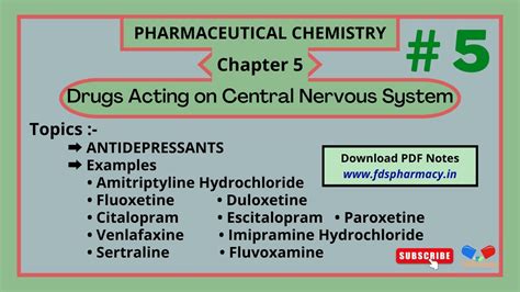 Anti Depressants L Drugs Acting On Cns Ch Pharmaceutical