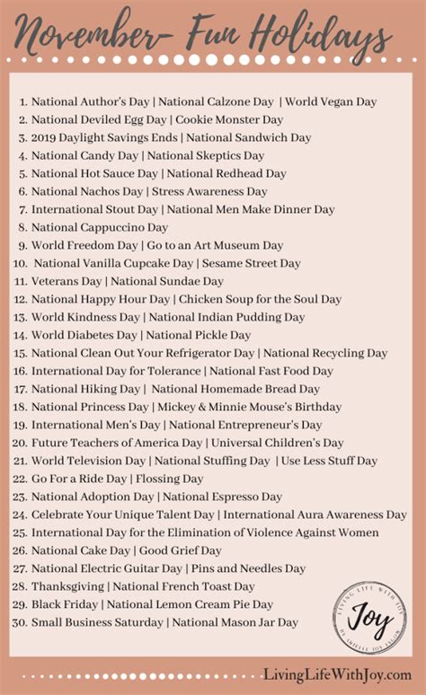 2022 Fun National Holidays Living Life With Joy National Holiday