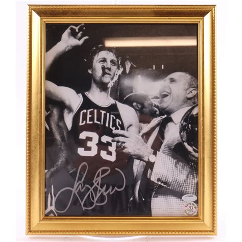 Larry Bird Signed Celtics Custom Framed Photo Schwartz Bird