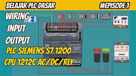 Belajar Wiring Input Output Plc Siemens S7 1200 Cpu 1212c Acdcrly