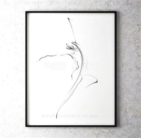 Set Of Figure Drawing Sketch Black White Nude Drawing Minimalist Print From Original Art By