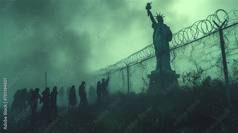 The Statue of Liberty on the southern border - symbolism - embrace ...