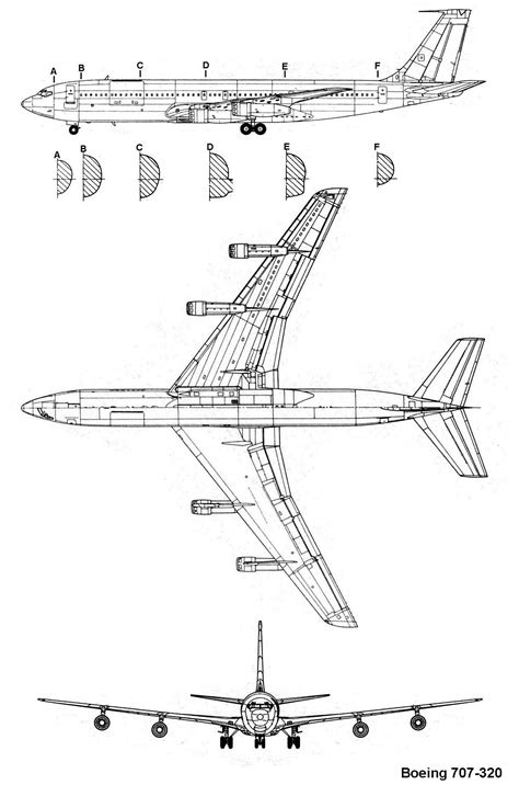 1958 Boeing 707 Blueprints Free Outlines Artofit