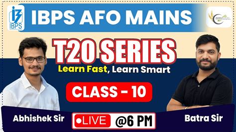 IBPS AFO Mains T20 Series Session 10 IBPS AFO Mains Preparation