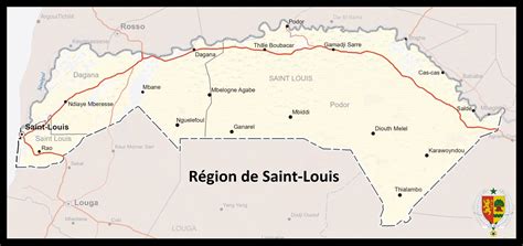 Carte de la région de Saint Louis