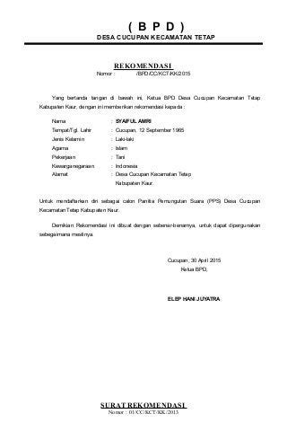 Detail Contoh Surat Tembusan Kepala Desa Koleksi Nomer