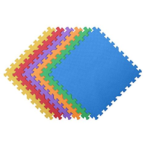 Incstores 12 Inch Thick Rainbow Playmat Foam Flooring Tiles Vibrant Interlocking Foam Tiles