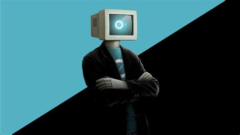 Robot with TV head illustration, people, monitor, robot, simple ...