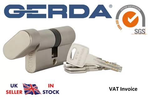 GERDA HIGH QUALITY Euro Profile Cylinder Door Lock Barrel 5 Keys EVO