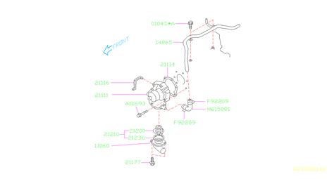 2017 Subaru Impreza Outback Wagon Engine Coolant Bypass Hose Engine