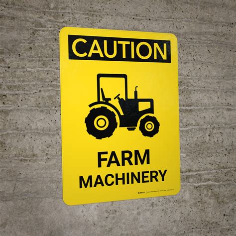 Caution Farm Machinery Portrait Wall Sign