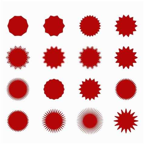 Premium Vector Set Of Red Starburst Labels